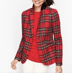 Talbots Shetland Wool Plaid Blazer